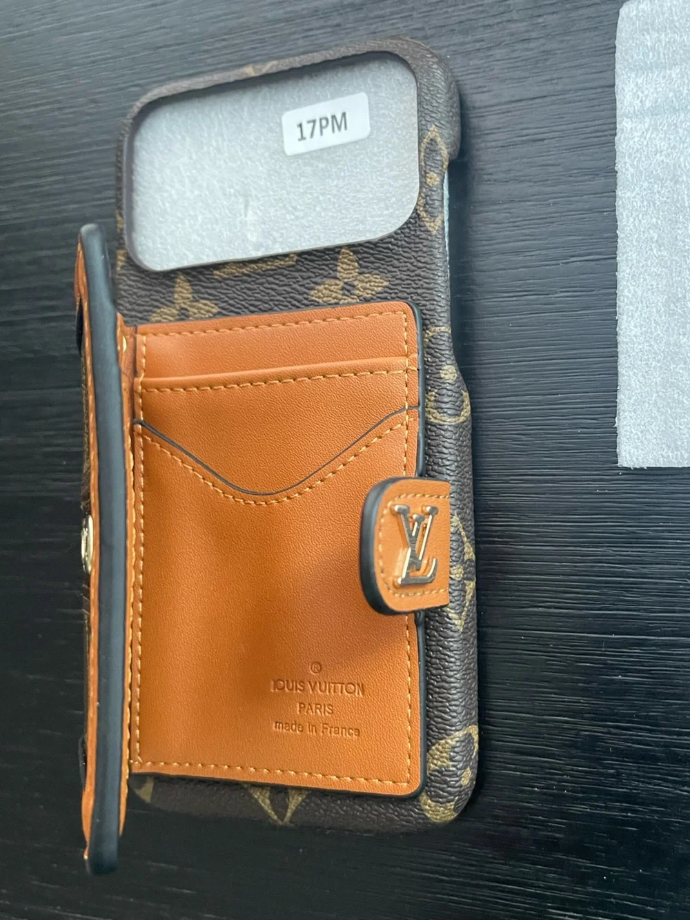 iPhone 17 pro max crossbody Card Wallet Phone Case in Brown & Tan - Picture 3 of 9